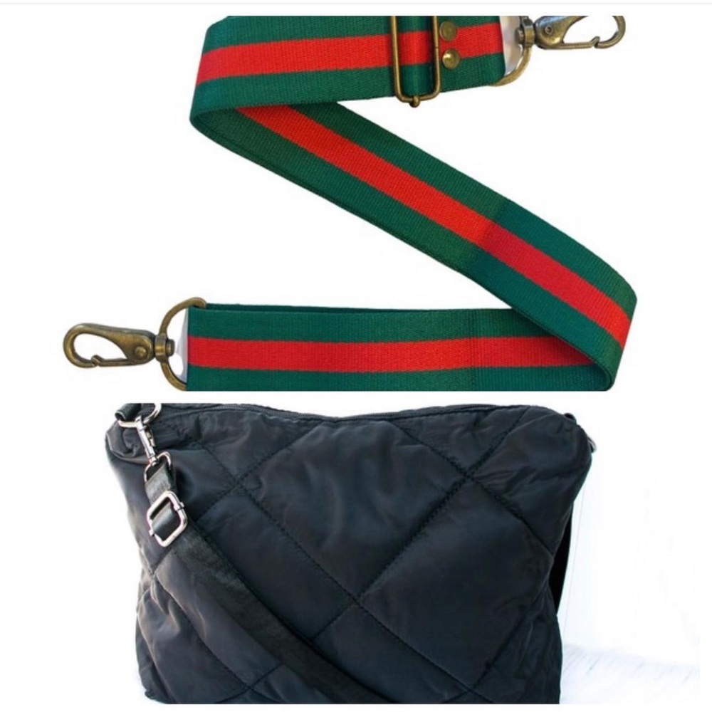 NEW Black quilted Crossbody Bag, Pouch & Extra Strap